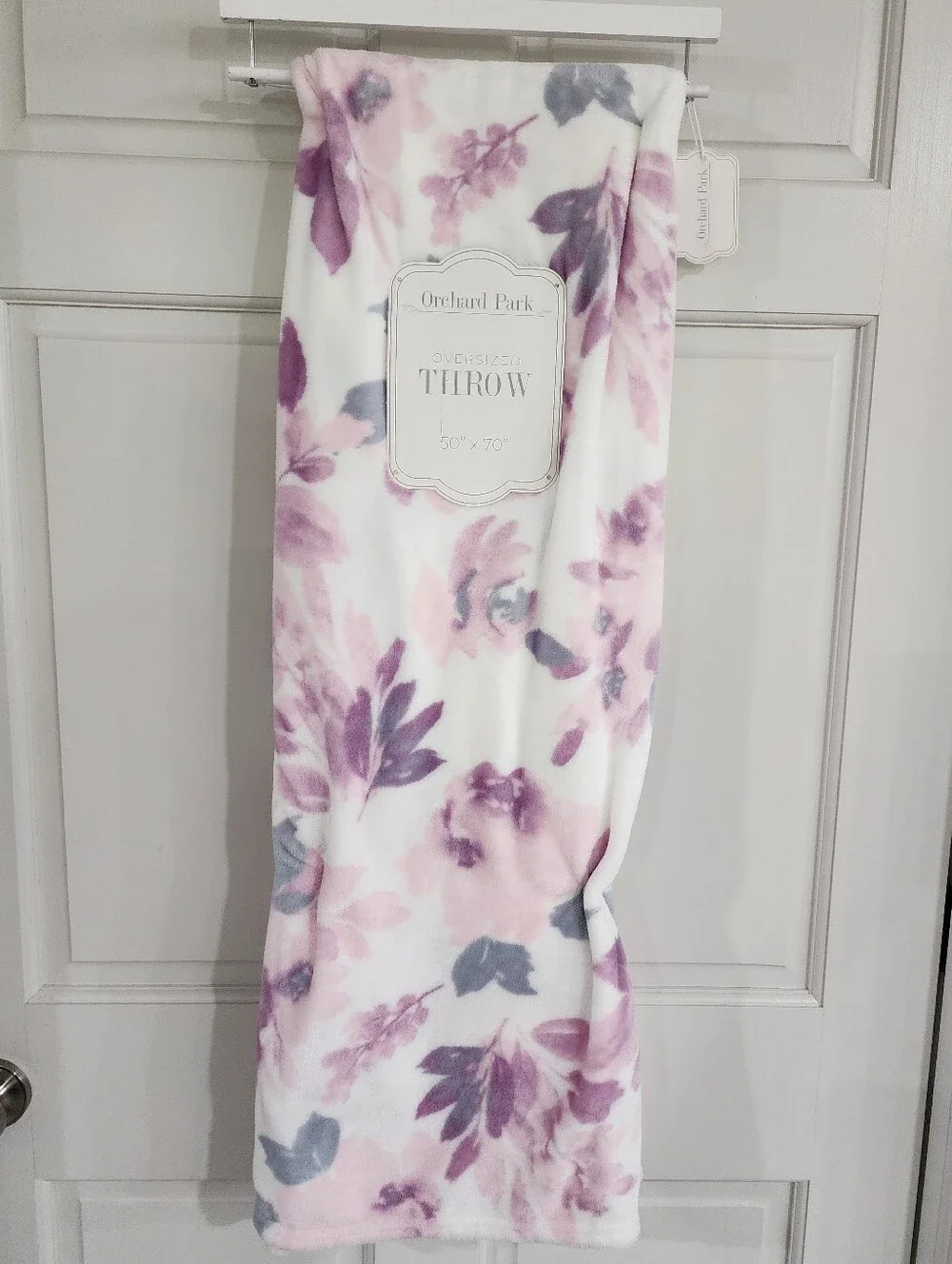Oversized Plus Floral Throw Blanket - Pink & Purple